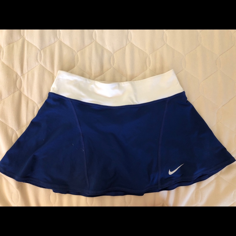 Blue and white Nike Dri-Fit tennis skirt w/shorts size S